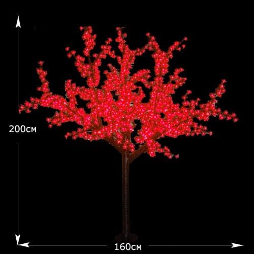 Световое дерево "Сакура" 2000мм, Красный. 864Led SJ-YHS-B004