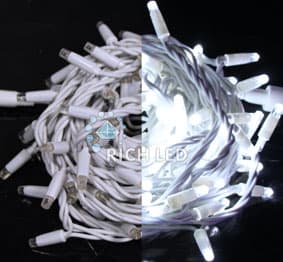 Светодиодная гирлянда Rich LED 10 м, 24В, БЕЛЫЙ, белая резина
