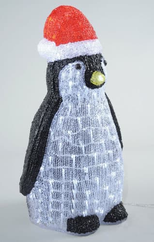 Акриловая фигура пингвин. 50 белых светодиодов. Размер 40 см