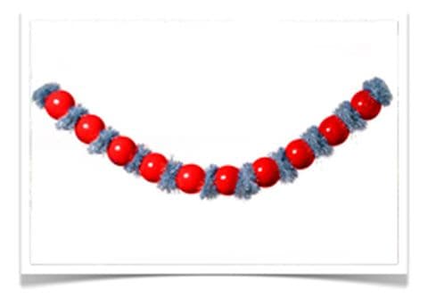 Бусы из шаров, Размер 1200 мм (10шт. 120мм), Цвет: золото, серебро, красный, синий