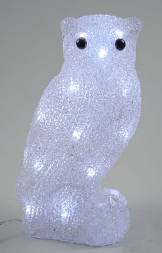 Акриловая фигура сова. 60 белых светодиодов. Размер 50 см