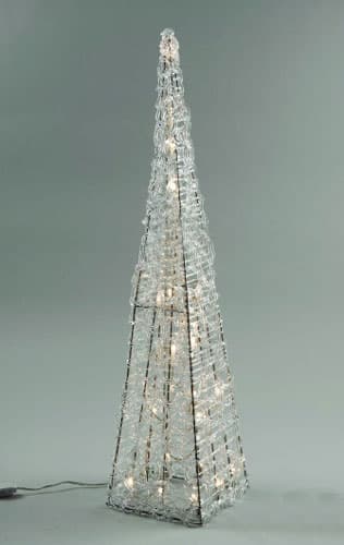 Акриловая пирамида. 80 теплых белых светодиодов. Размер 120 см