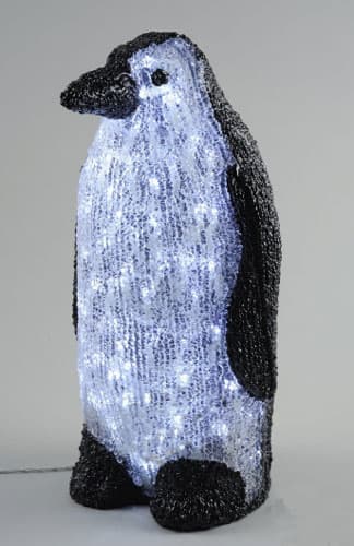 Акриловая фигура пингвин. 80 белых светодиодов. Размер 40 см