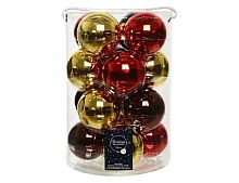 Набор стеклянных шаров Коллекция ТВИСТ, глянцевые, 80мм, 16шт Kaemingk (Decoris)