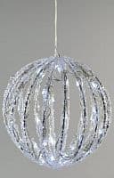 Акриловый шар. 110 белых светодиодов. Размер 40 см