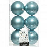 Набор пластиковых шаров Арктический Голубой 8 см, 6 шт, mix (Kaemingk)