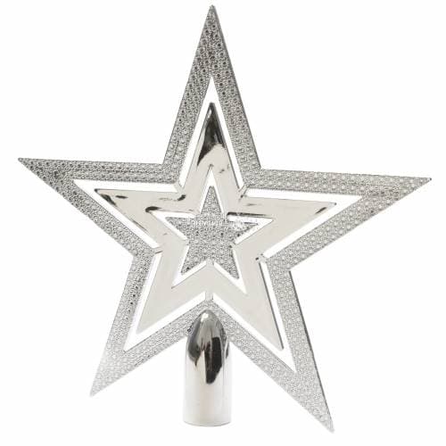 Верхушка Звезда 20 см серебряная (Kaemingk)