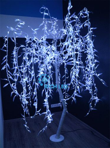 Светодиодные деревья Rich LED Ива 200, 24В, БЕЛАЯ/белый ствол