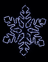 Светящаяся Снежинка дюралайт (белая,синяя) 93 см (9м), Мерцающие диоды, коробка 6 шт., шт.
