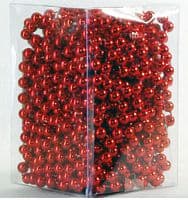 Бусы, красные, 8 мм, длина 10 м. Материал пластик. Поверхность глянцевая.