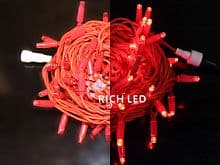 Светодиодная гирлянда Rich LED 10 м, 24В, КРАСНЫЙ, красная резина