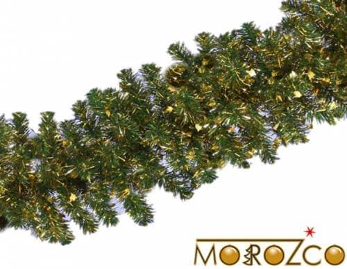 Гирлянда Рождественская 8 270*28 см зеленая, украшение золото MOROZCO