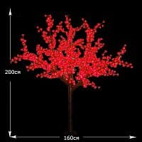 Световое дерево "Сакура" 2000мм, Красный. 864Led SJ-YHS-B004