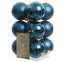 Набор пластиковых шаров Лазурный Синий 60 мм, 12 шт, mix (Kaemingk)