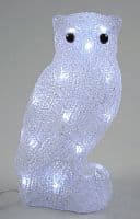 Акриловая фигура сова. 24 белых светодиодов. Размер 30 см