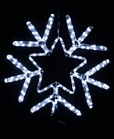 Светящаяся снежинка дюралайт (белая,желтая,синяя) 57 см (6м), Мерцающие диоды