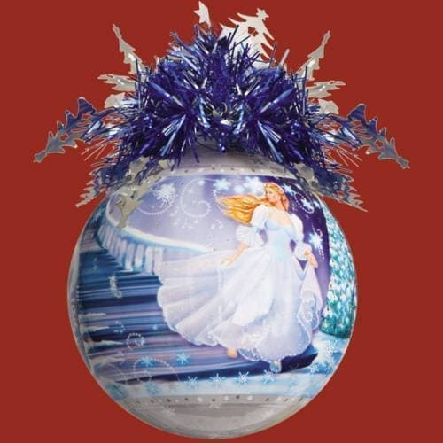 Шар Рождественский (с тематическим рисунком, с короной из мишуры) d=8,5см. В ассортименте.