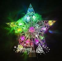 Верхушка светящаяся Звезда 22 см разноцветная 20 LED ламп (Holiday Classics)