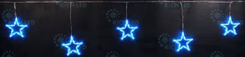 Светодиодные подвески Rich LED Звезды 3*0.5 м, СИНИЙ, прозрачный провод