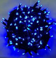 Электрогирлянда 400 LED Синий, темный провод, 25,5м