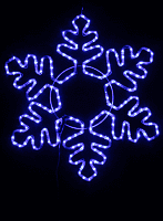 Светящаяся Снежинка дюралайт (белая,синяя) 80 см (6м), Мерцающие диоды, коробка 10 шт., шт.