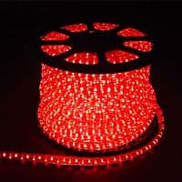 Дюралайт 100м LED круглый, красный, 3 жилы, 2400 ламп