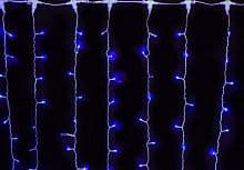 Электрогирлянда занавес 520 LED Синий, полу-уличный, белый провод, 3*2,6м