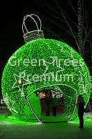 Световой шар уличный, зеленый, 10м