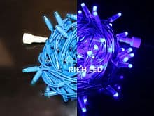 Светодиодная гирлянда Rich LED 10 м, 24В, СИНИЙ, синяя резина
