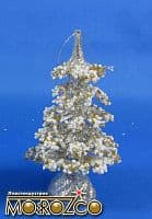 Новогоднее украшение подвесное Ёлка объемная, цвет Золотой Бриллиант, 13 см.