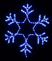 Светящаяся снежинка дюралайт (белая,желтая,синяя) 70 см (7м), Мерцающие диоды, 1/10шт.