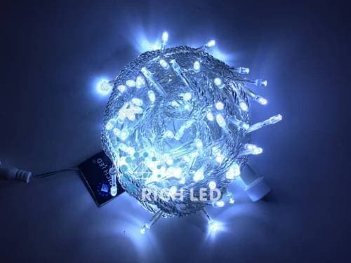 Светодиодная гирлянда Rich LED 10 м, 220В, БЕЛЫЙ, прозрачный провод