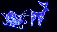 Светящаяся фигура олень с санями Синий дюралайт, коробка 4 шт., шт.