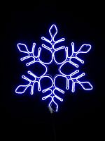 Снежинка светодиодная 57 см, Синий, гибкий неон, (IP65)