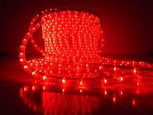 Дюралайт 50м LED круглый, красный, 3 жилы, 24 л/м