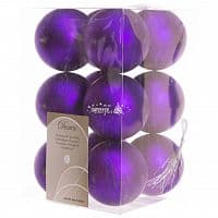 Набор пластиковых матовых шаров 60 мм фиолетовый бархат, 12 шт (Kaemingk)