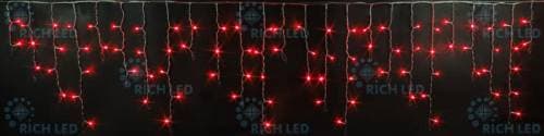 Светодиодная бахрома Rich LED 3*0.5 м КРАСНАЯ, черный провод