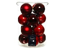 Набор стеклянных шаров Коллекция КАРМЕН, матовые, эмалевые и глянцевые 80мм, 16шт  Kaemingk (Decoris)